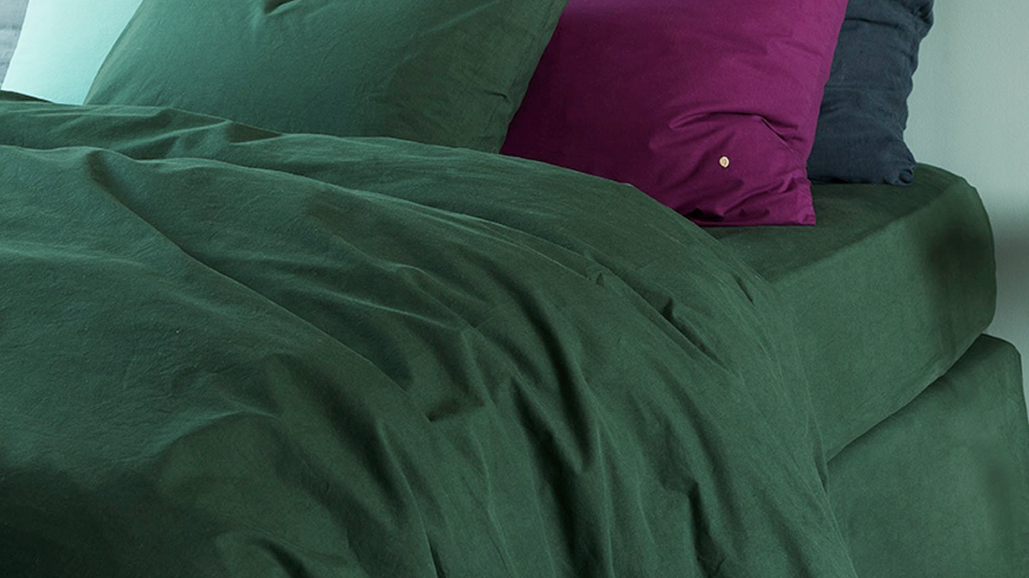 Housse de couette en coton bio Vert 140 x 200 cm - Celeste
