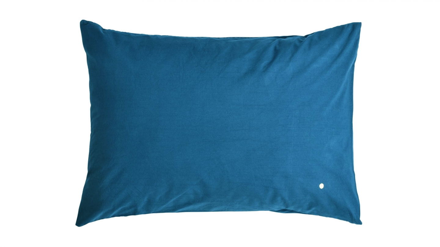 Lot de 2 Taies d'oreiller en coton bio bleu 70 x 50 cm - Celeste