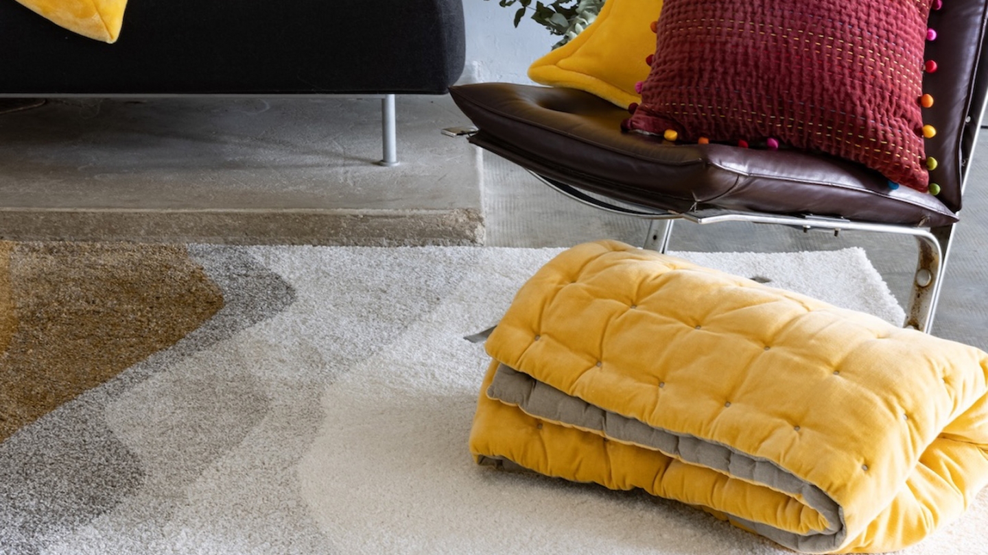 Chemin de lit en velours uni Jaune 90 x 240 cm - Elise