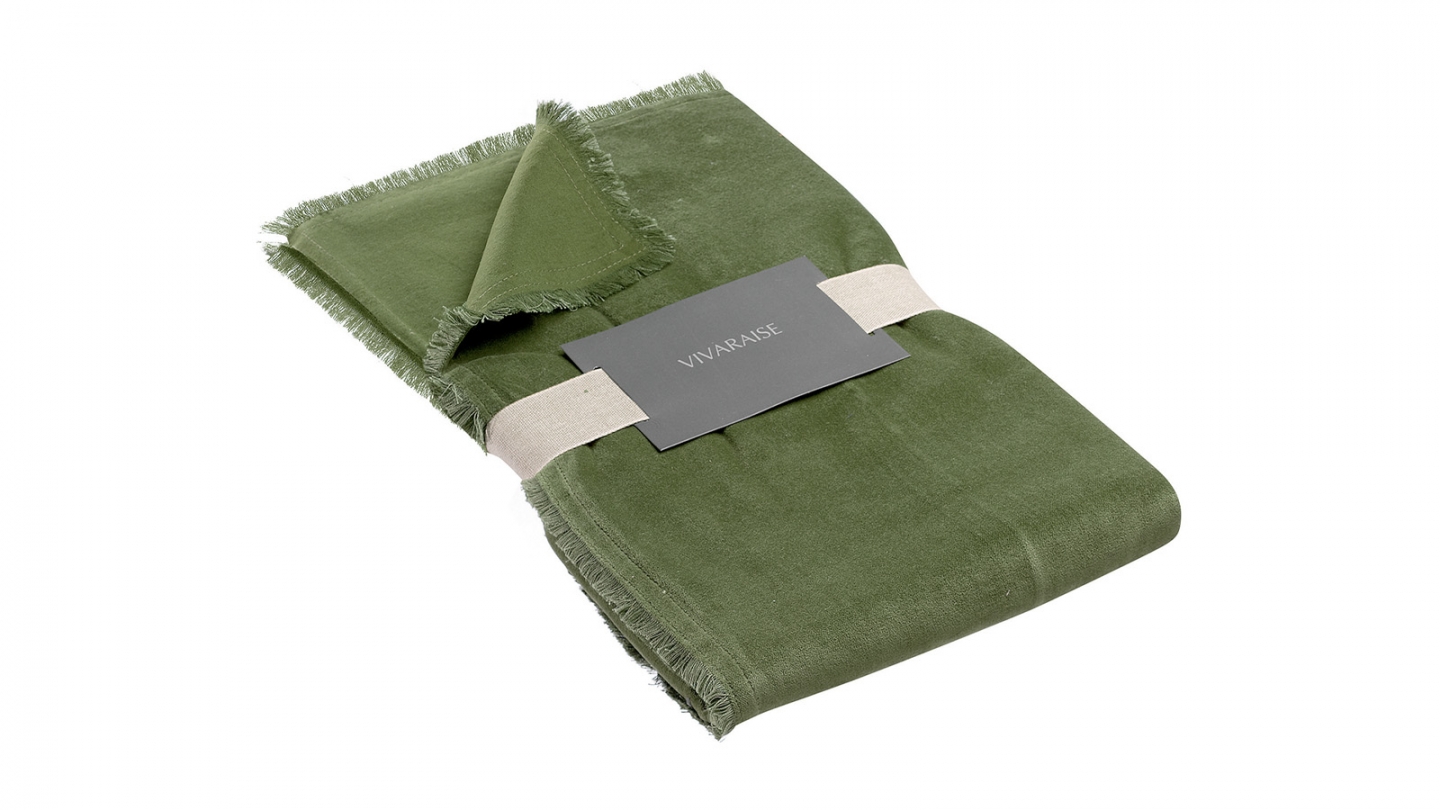 Edredon en velours Vert eucalyptus 85 x 200 cm - Fara