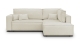 Canapé d'angle ouvert à droite convertible 3 places en tissu bouclé beige - Emma