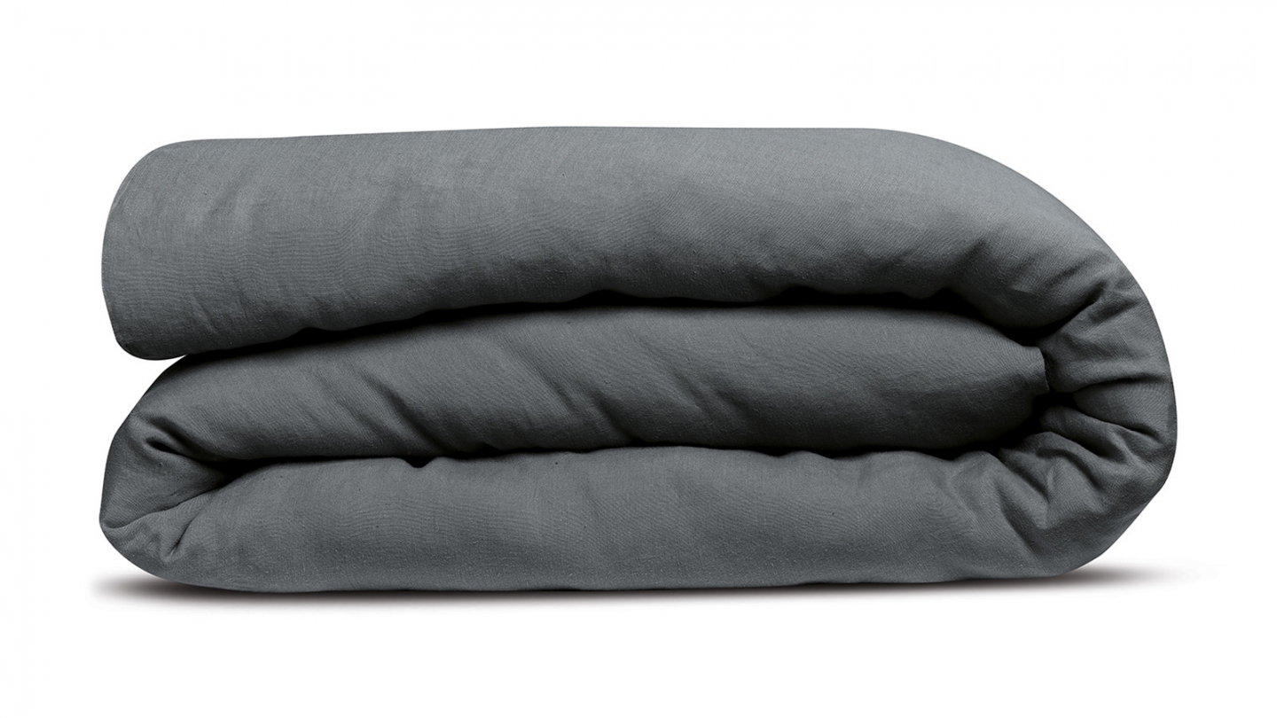 Housse de couette en chanvre Gris 260 x 240 cm - Kala