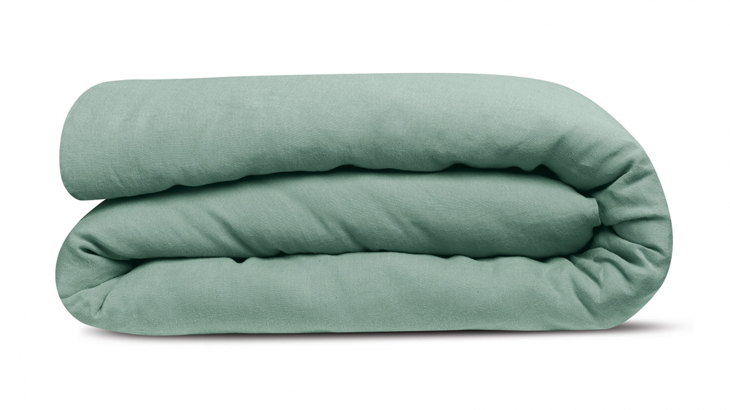 Housse de couette en chanvre Vert 260 x 240 cm - Kala