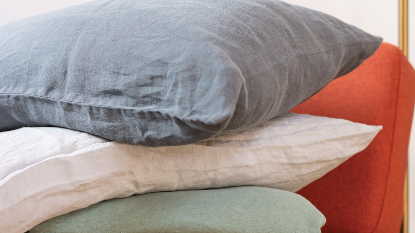 Lot de 2 Taies d'oreiller en chanvre Gris 50 x 75 cm - Kala
