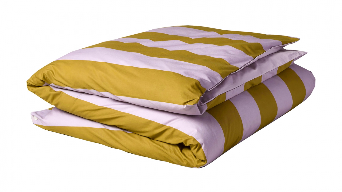 Housse de couette en coton bio rayée Rose 240 x 260 cm - Malo