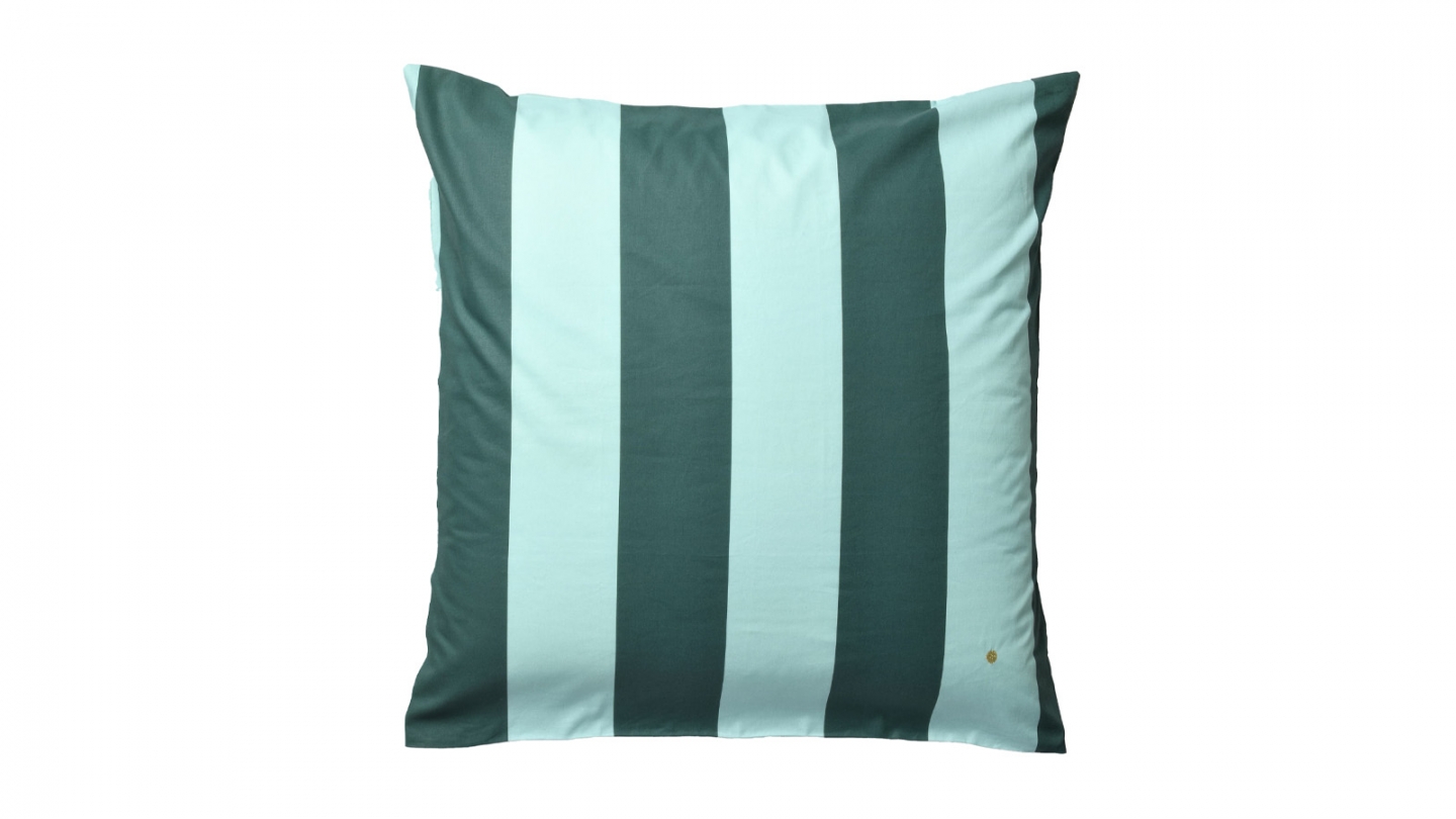 Lot de 2 Taies d'oreiller en coton bio rayée Bleu 65 x 65 cm - Malo