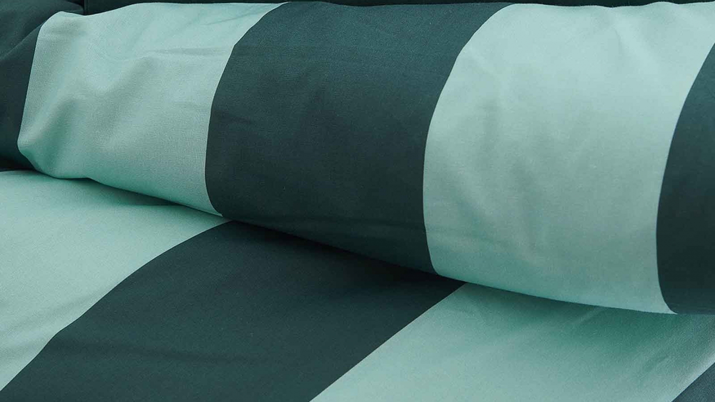 Lot de 2 Taies d'oreiller en coton bio rayée Bleu 65 x 65 cm - Malo