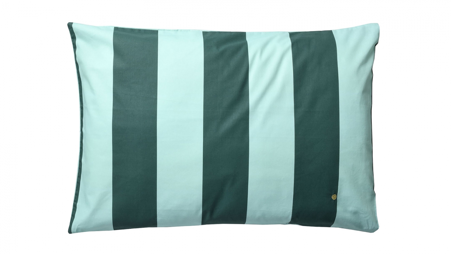 Lot de 2 Taies d'oreiller en coton bio rayée Bleu 70 x 50 cm - Malo