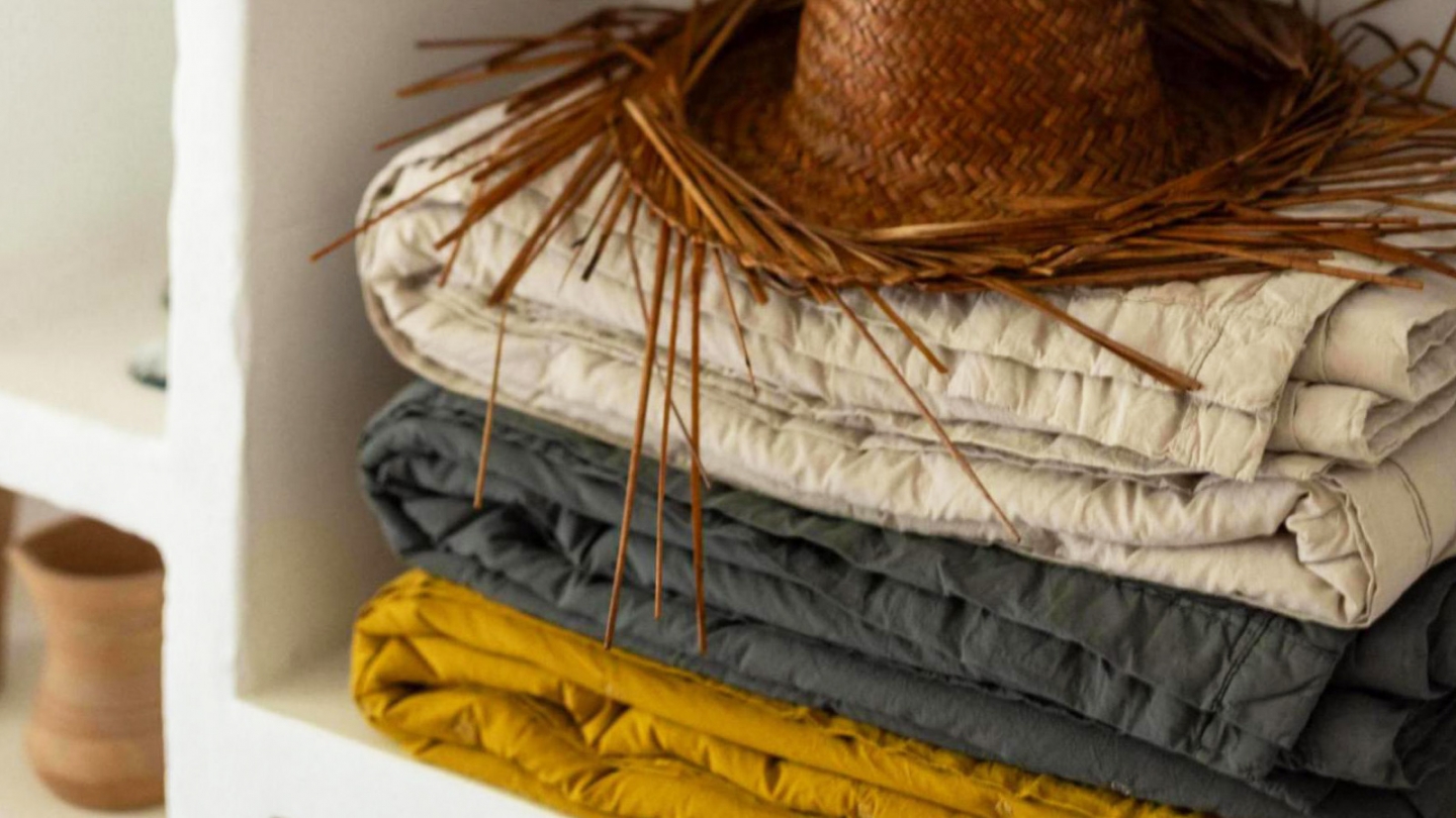 Jeté de lit en coton Jaune 260 x 260 cm - Tika Jeté de lit en coton Jaune 260 x 260 cm - Tika