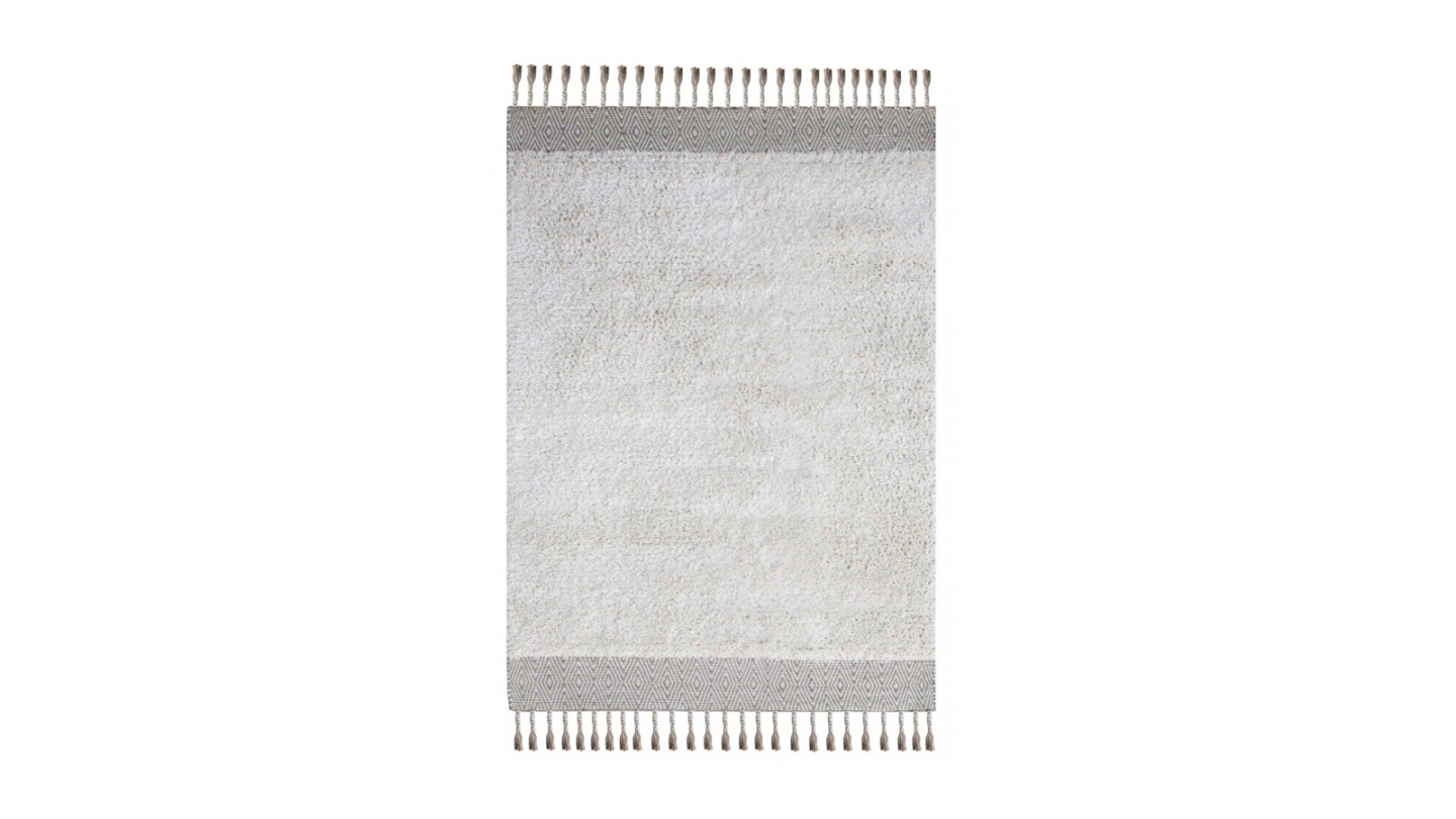 Tapis en laine tissé artisalement beige 160 x 230 cm - Wigan Tapis en laine tissé artisalement beige 160 x 230 cm - Wigan