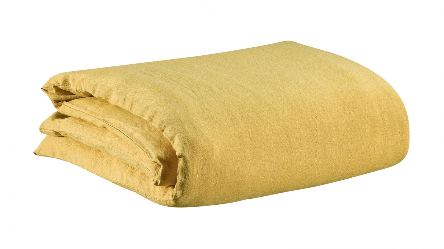 Housse de couette en lin Jaune 240 x 220 cm - Zeff