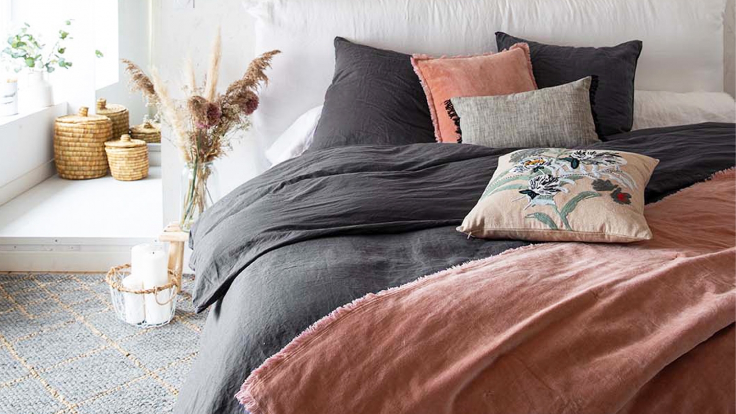 Housse de couette en lin Gris 240 x 220 cm - Zeff Housse de couette en lin Gris 240 x 220 cm - Zeff