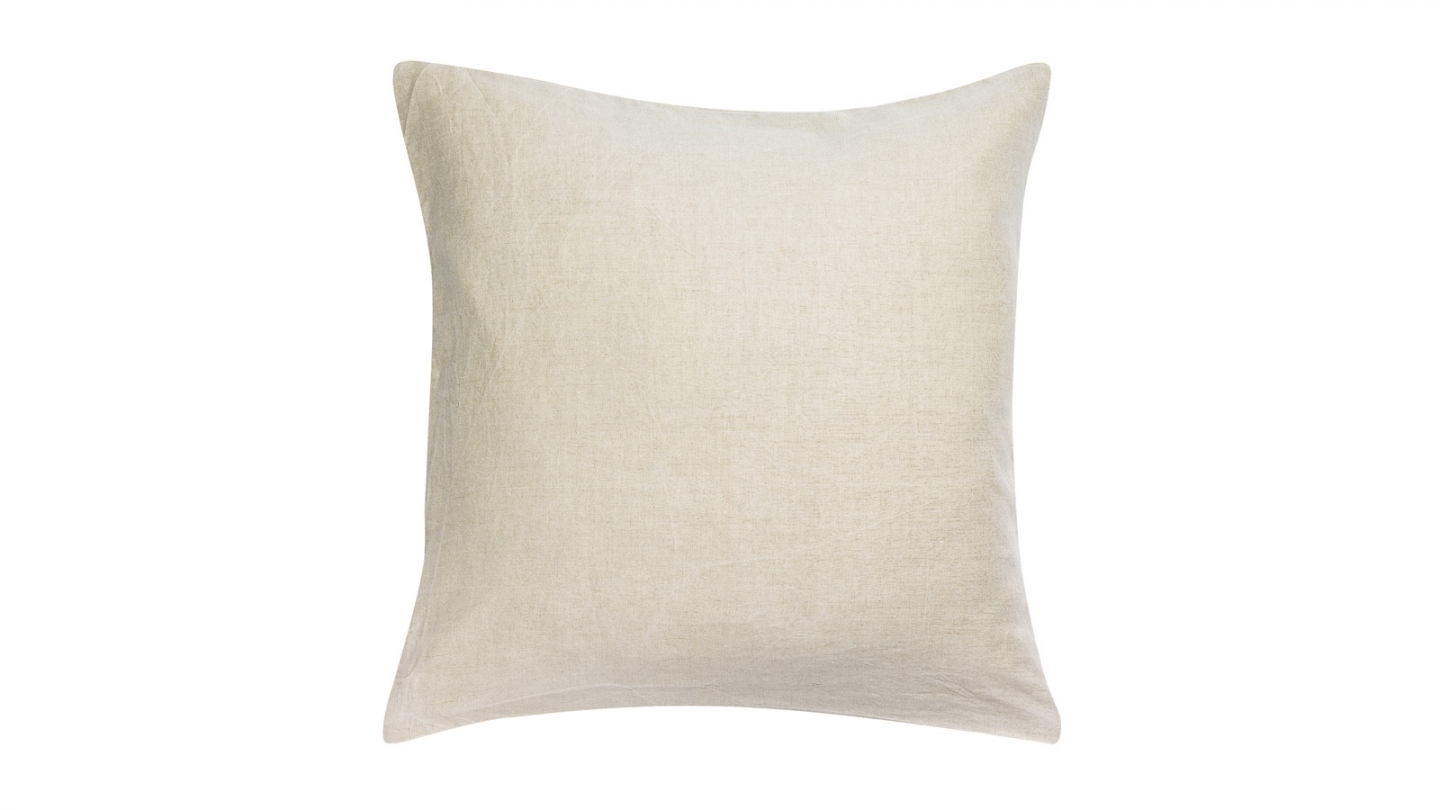 Lot de 2 Taies d'oreiller en lin Naturel 65 x 65 cm - Zeff Lot de 2 Taies d'oreiller en lin Naturel 65 x 65 cm - Zeff