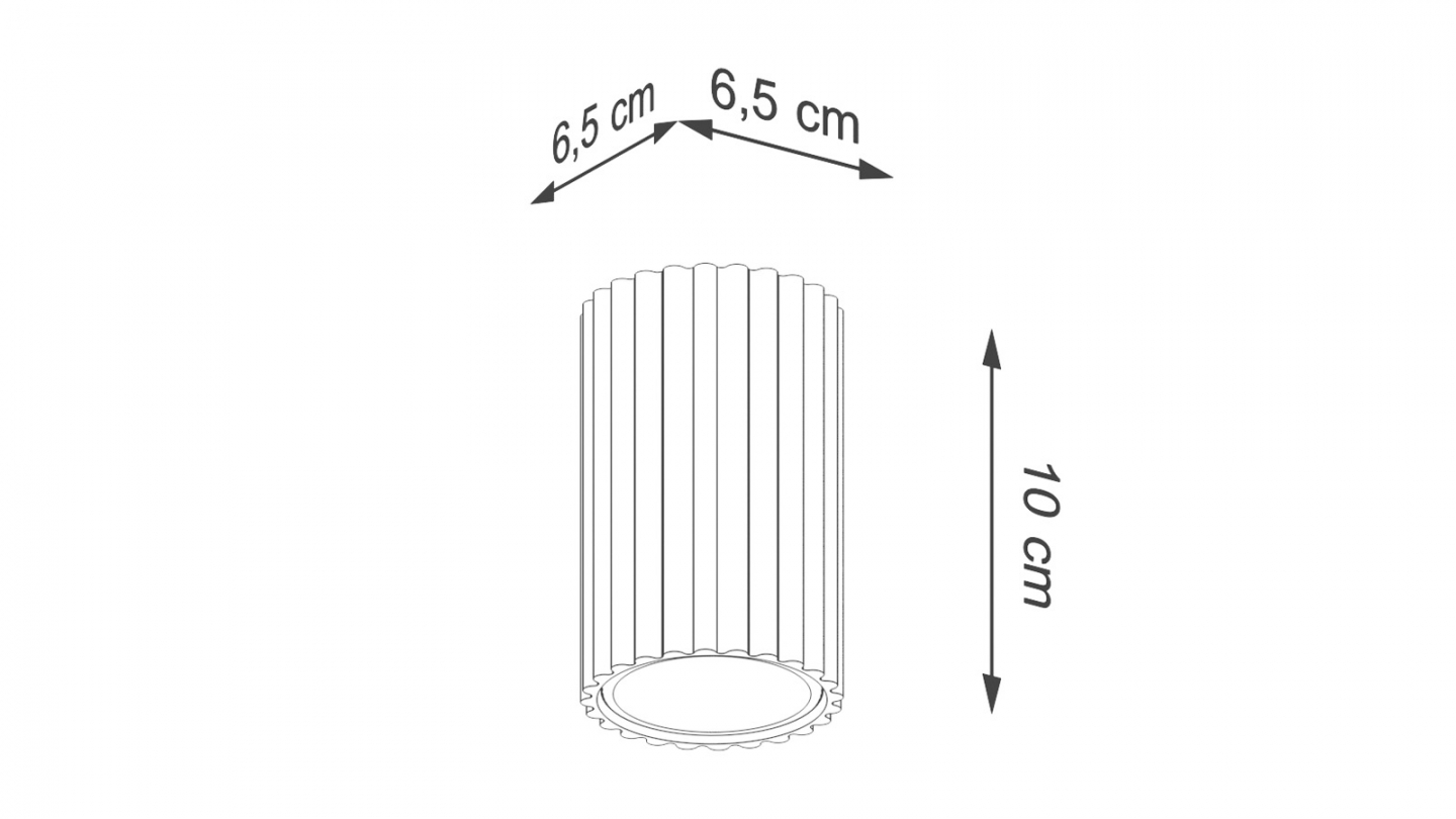Plafonnier en aluminium cannelé 10 cm beige - Karbon