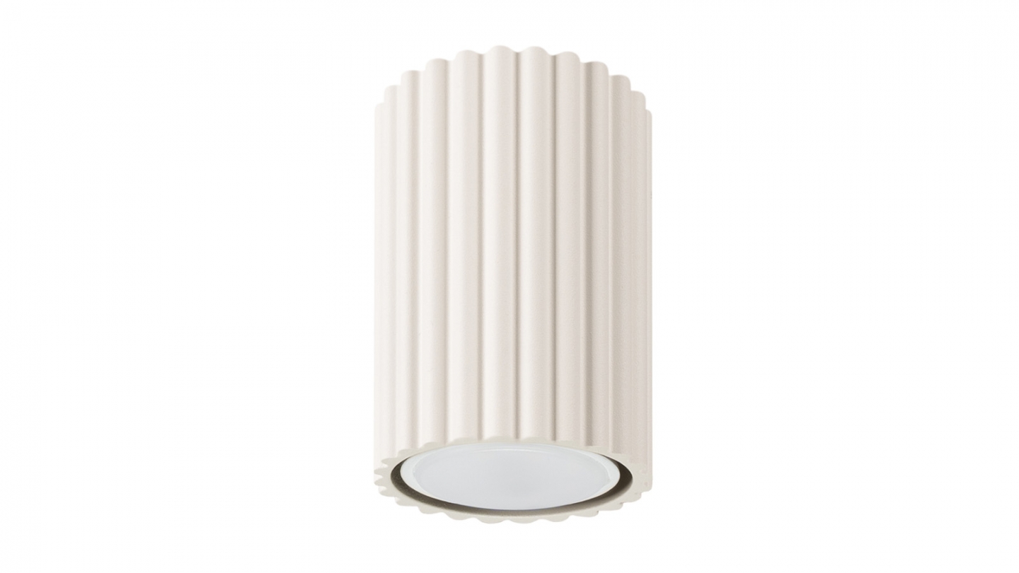 Plafonnier en aluminium cannelé 10 cm blanc - Karbon