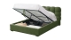 Lit coffre adulte 140x190 cm avec sommier et tête de lit capitonnée en tissu bouclé vert - Lola
