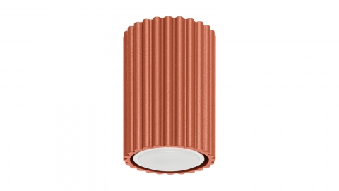 Plafonnier en aluminium cannelé 10 cm terracotta - Karbon