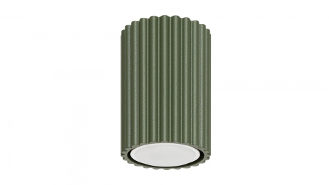 Plafonnier en aluminium cannelé 10 cm vert olive - Karbon