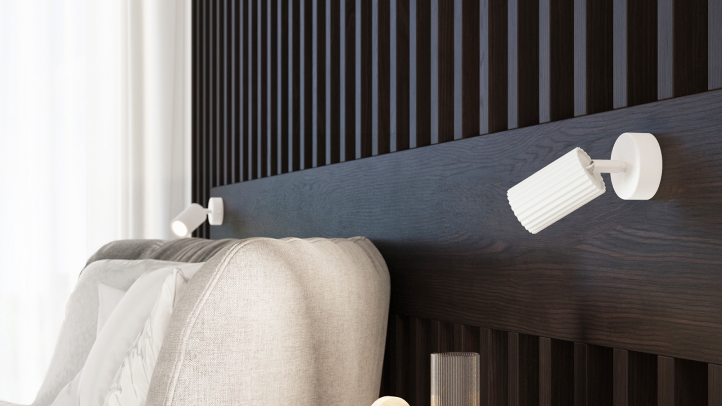 Applique en aluminium cannelé beige - Karbon