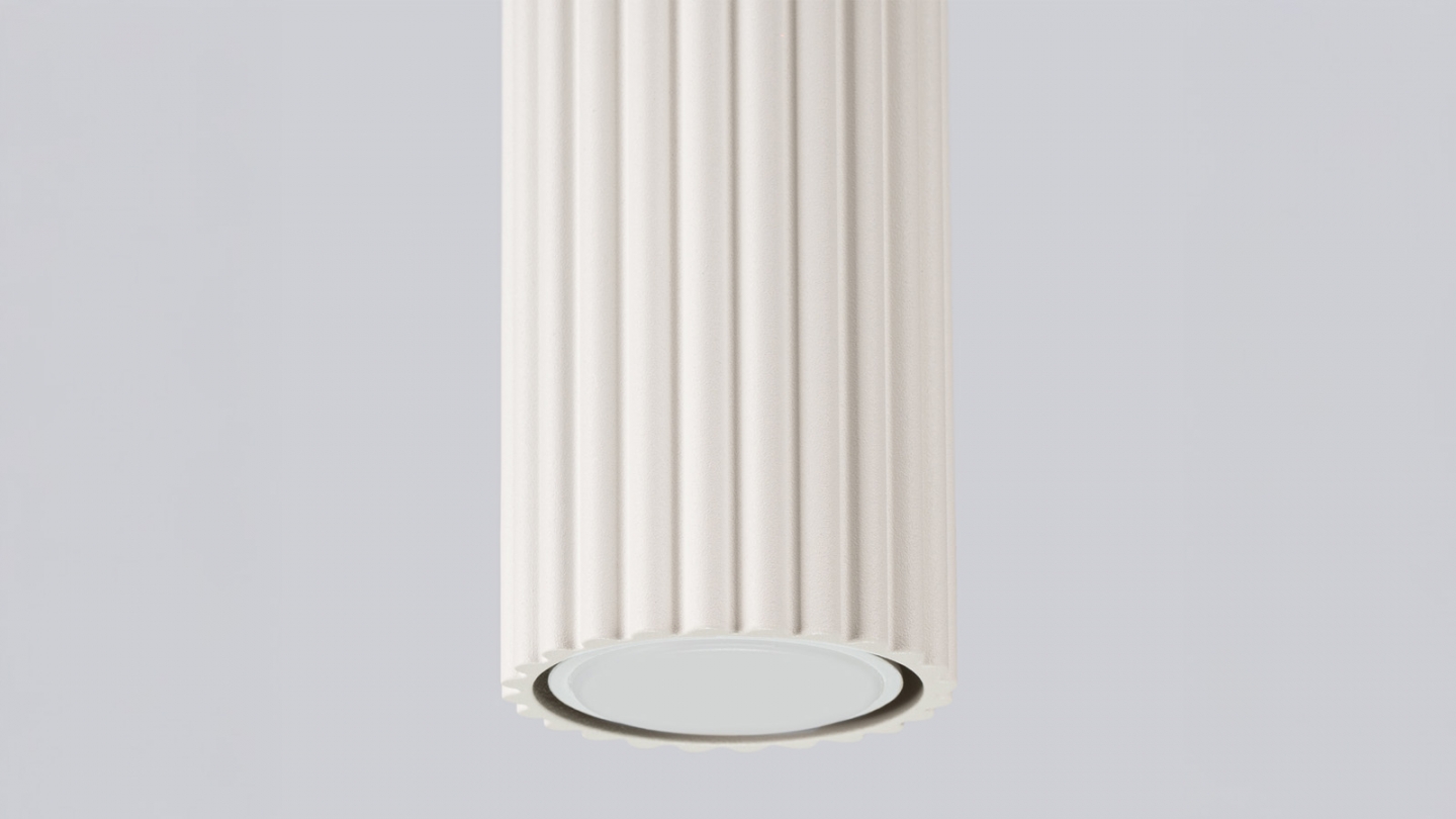 Plafonnier en aluminium cannelé 20 cm beige - Karbon Plafonnier en aluminium cannelé 20 cm beige - Karbon