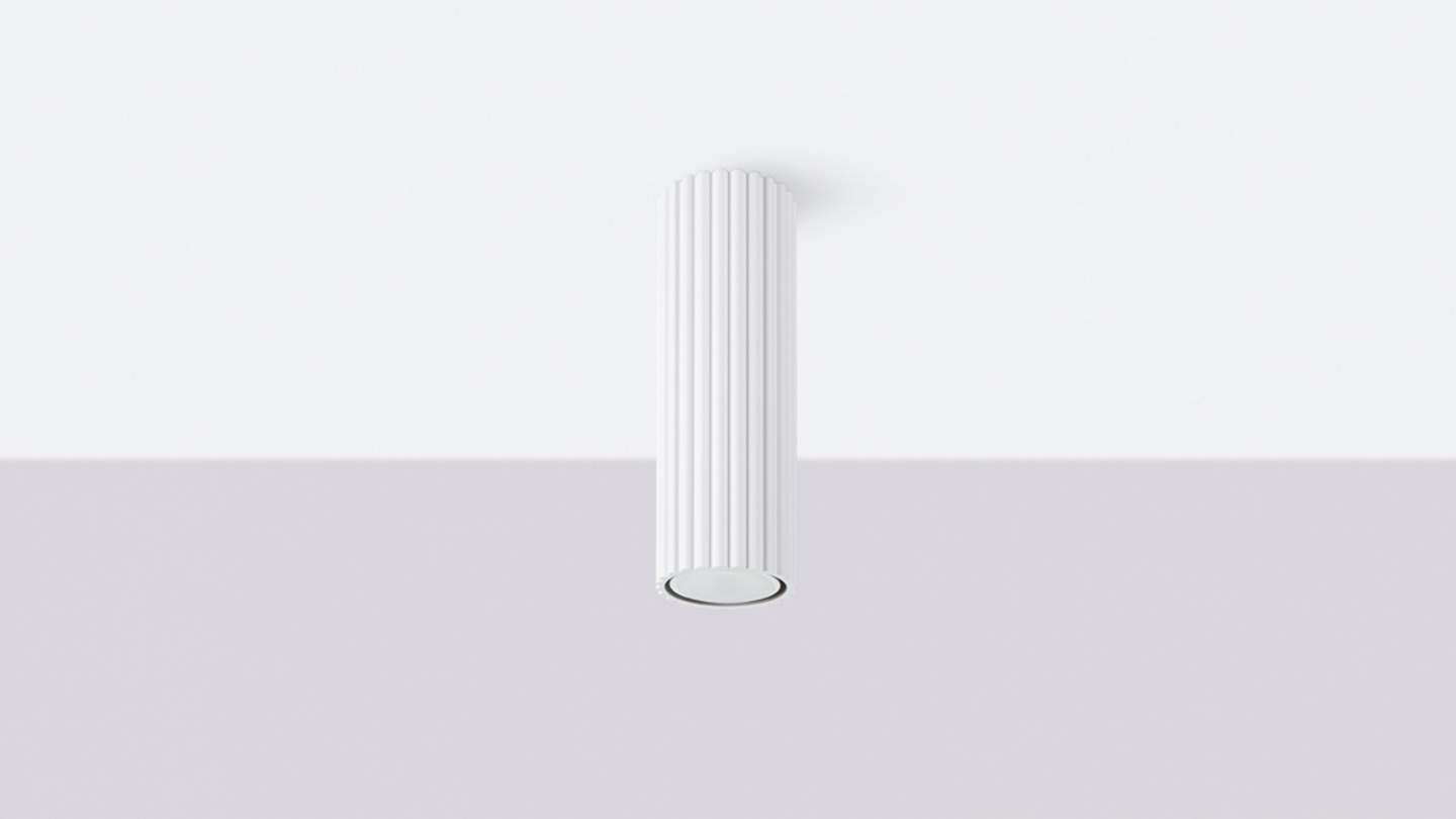 Plafonnier en aluminium cannelé 20 cm blanc - Karbon