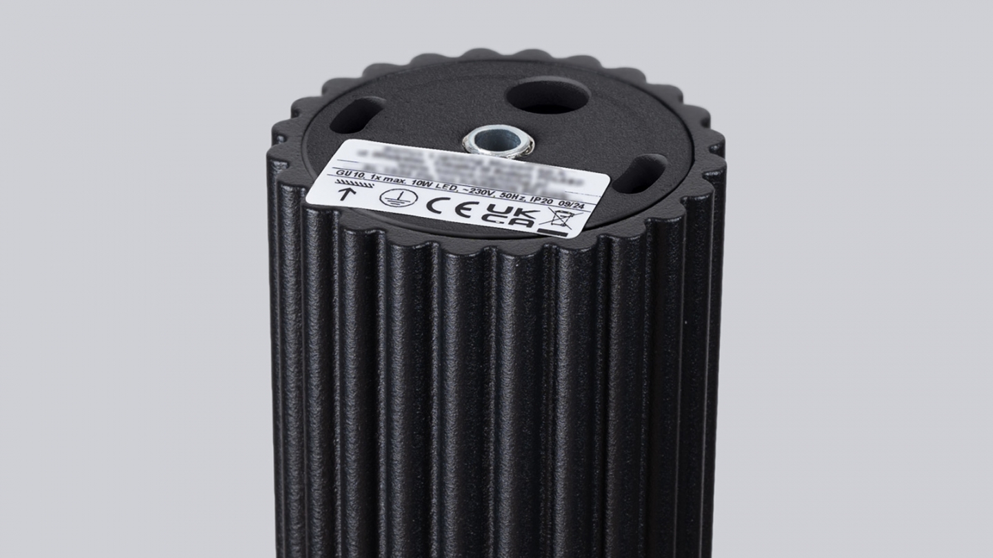 Plafonnier en aluminium cannelé 20 cm noir - Karbon Plafonnier en aluminium cannelé 20 cm noir - Karbon