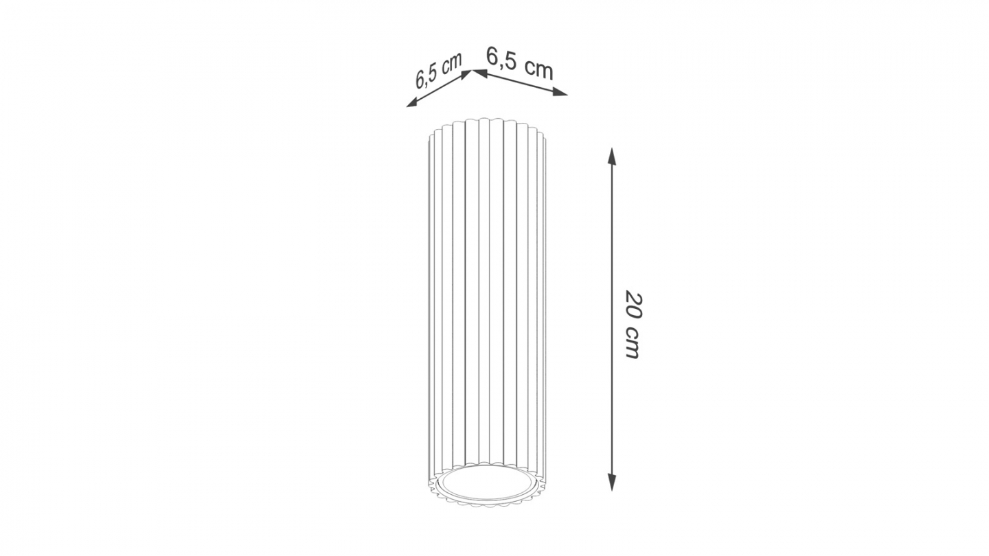Plafonnier en aluminium cannelé 20 cm or - Karbon