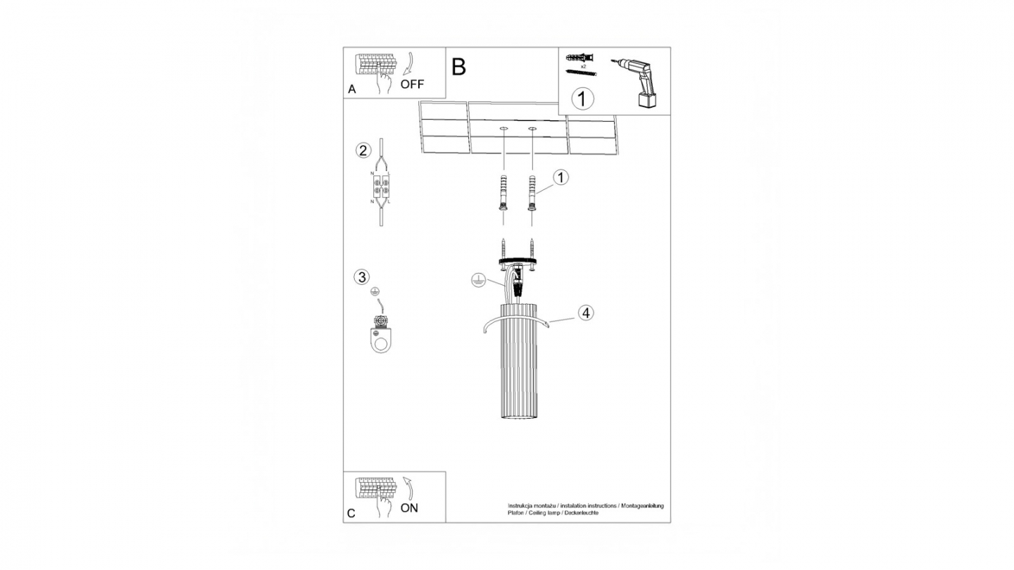 Plafonnier en aluminium cannelé 20 cm vert olive - Karbon Plafonnier en aluminium cannelé 20 cm vert olive - Karbon