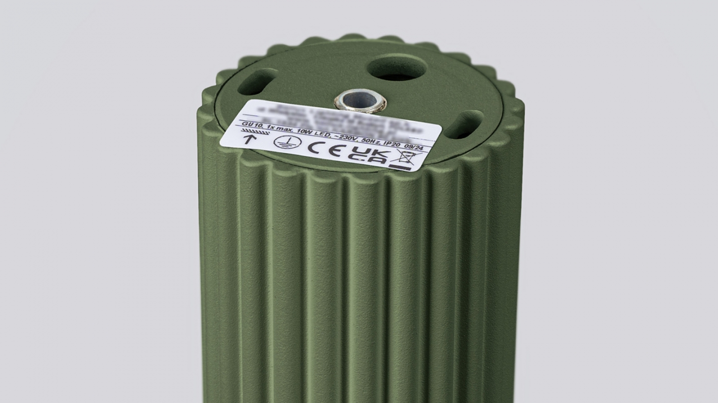 Plafonnier en aluminium cannelé 20 cm vert olive - Karbon Plafonnier en aluminium cannelé 20 cm vert olive - Karbon