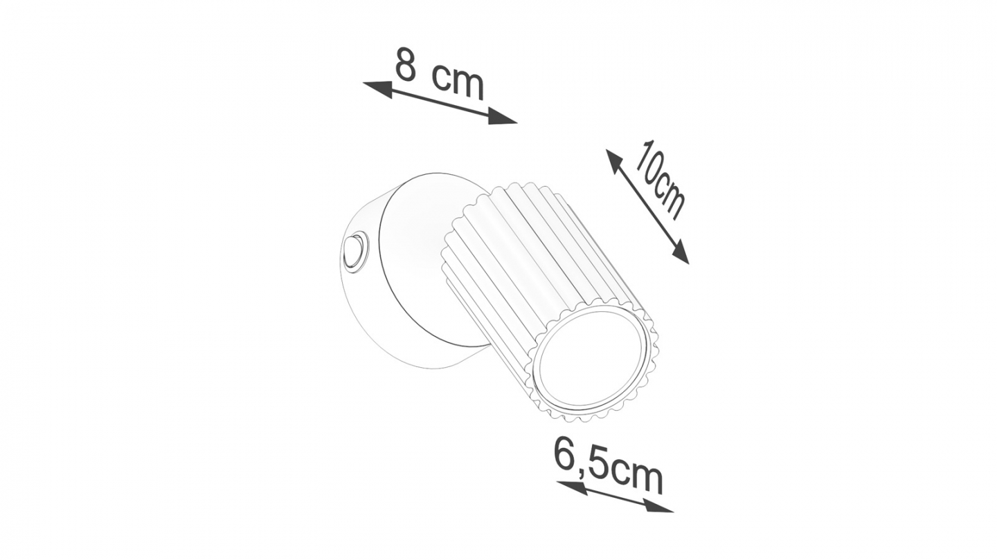 Applique en aluminium cannelé beige avec interrupteur - Karbon