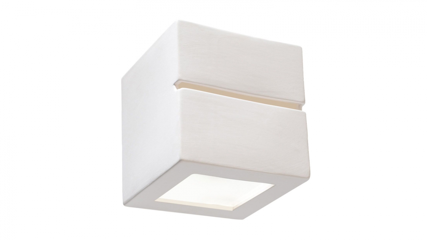 Applique cubique en céramique blanche - Leo