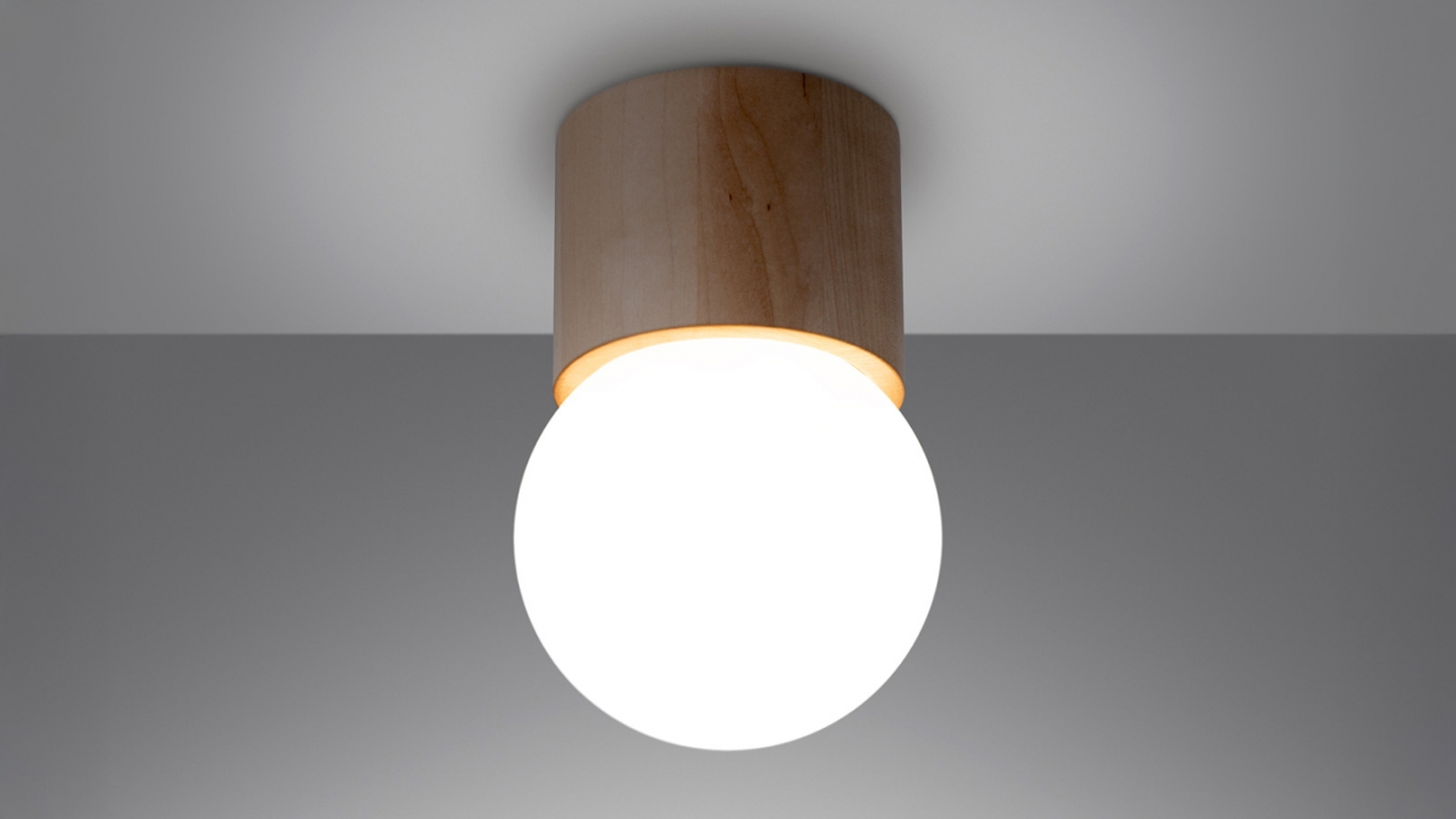 Plafonnier en bois naturel 19 cm - Boomo