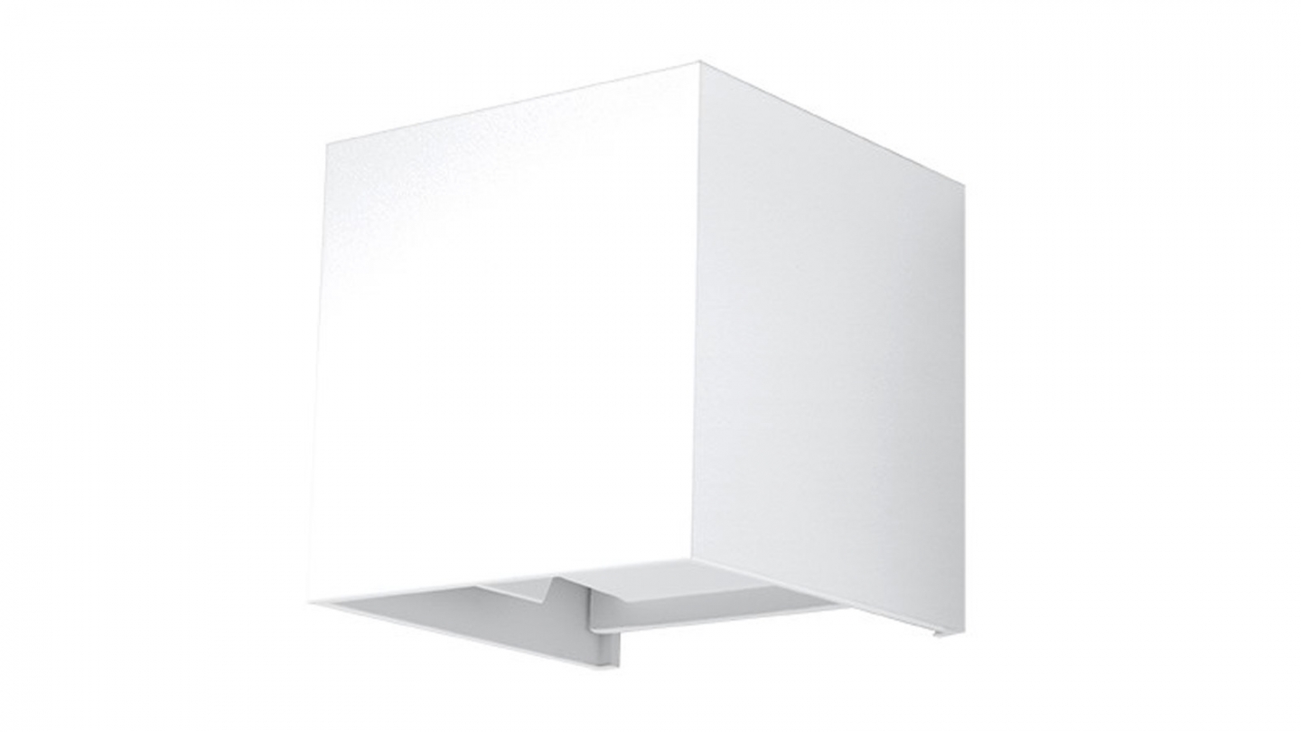 Applique cubique pour l'extérieur en aluminium blanc - Luca