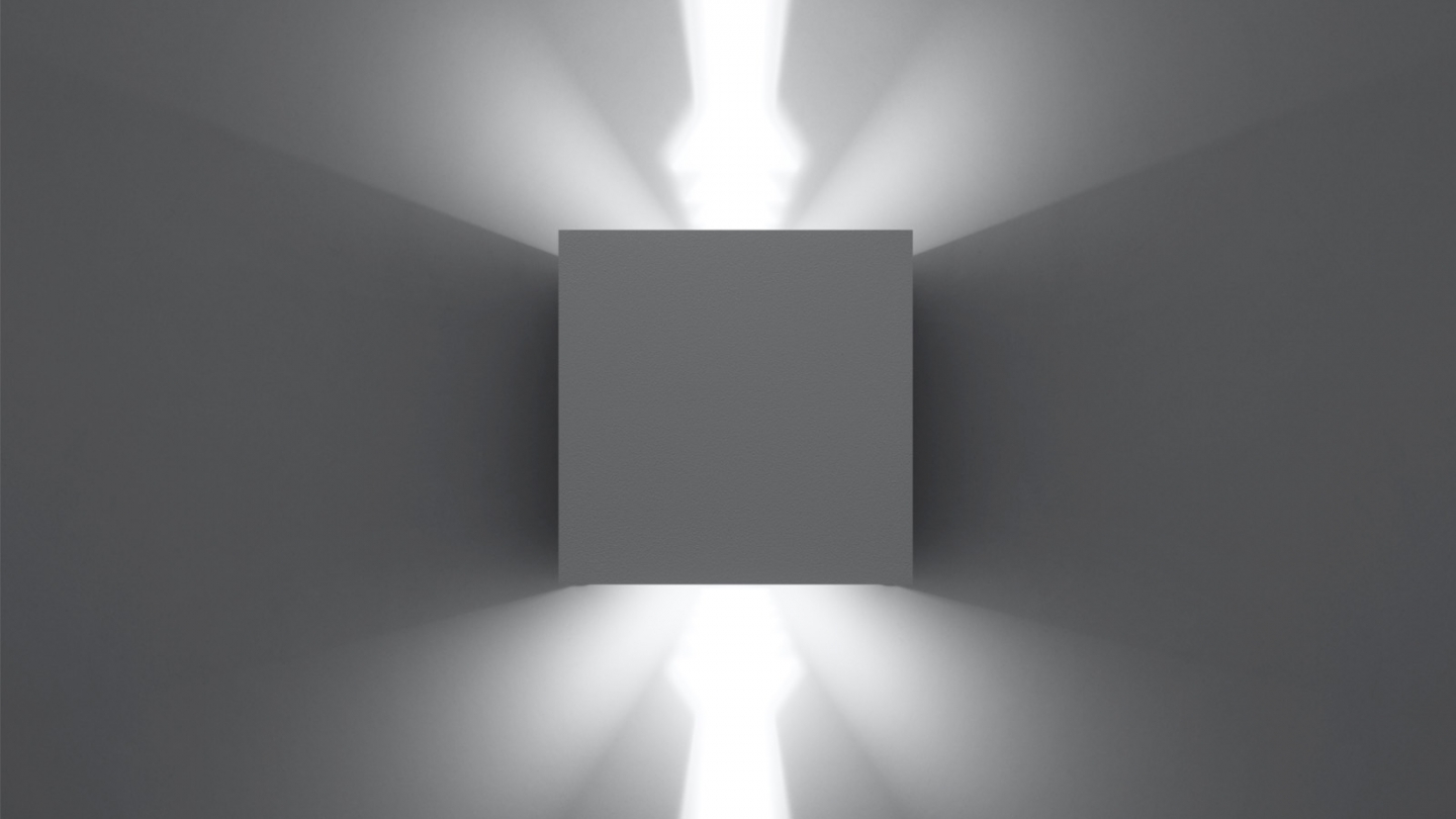 Applique cubique pour l'extérieur en aluminium blanc - Luca