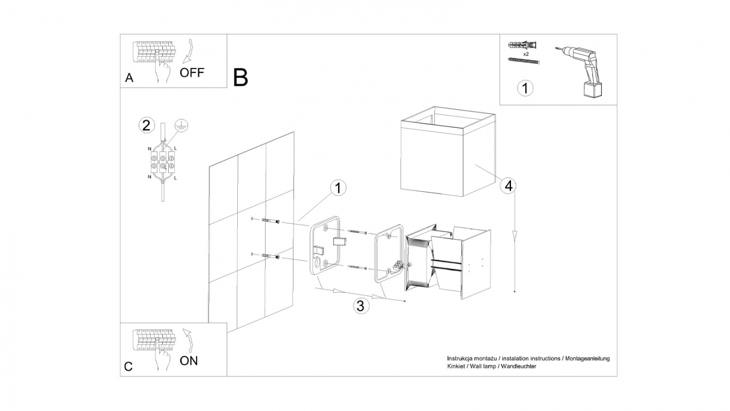 Applique cubique pour l'extérieur en aluminium blanc - Luca