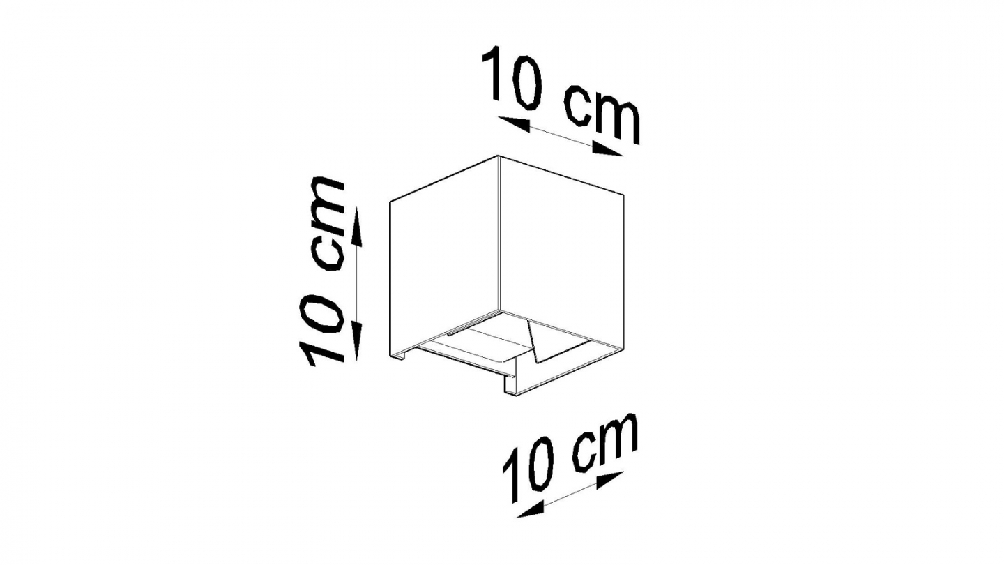 Applique cubique pour l'extérieur en aluminium noir - Luca