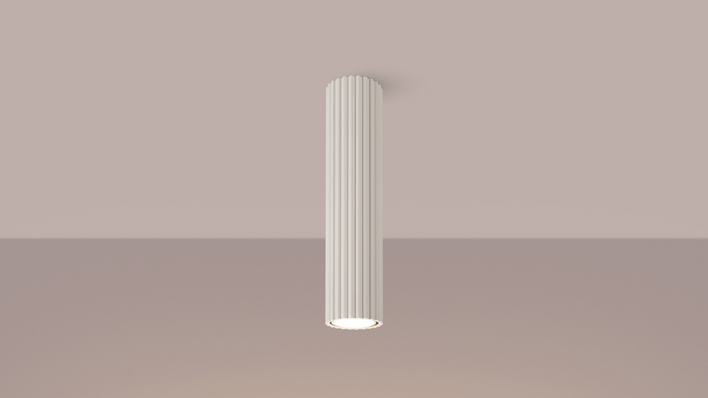 Plafonnier en aluminium cannelé 30 cm beige - Karbon Plafonnier en aluminium cannelé 30 cm beige - Karbon