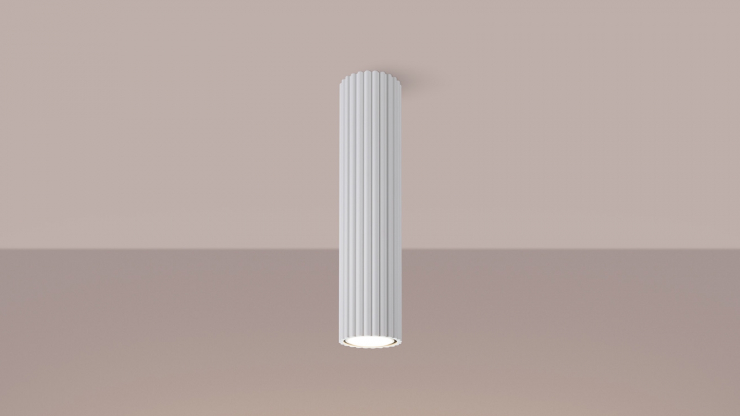 Plafonnier en aluminium cannelé 30 cm blanc - Karbon Plafonnier en aluminium cannelé 30 cm blanc - Karbon