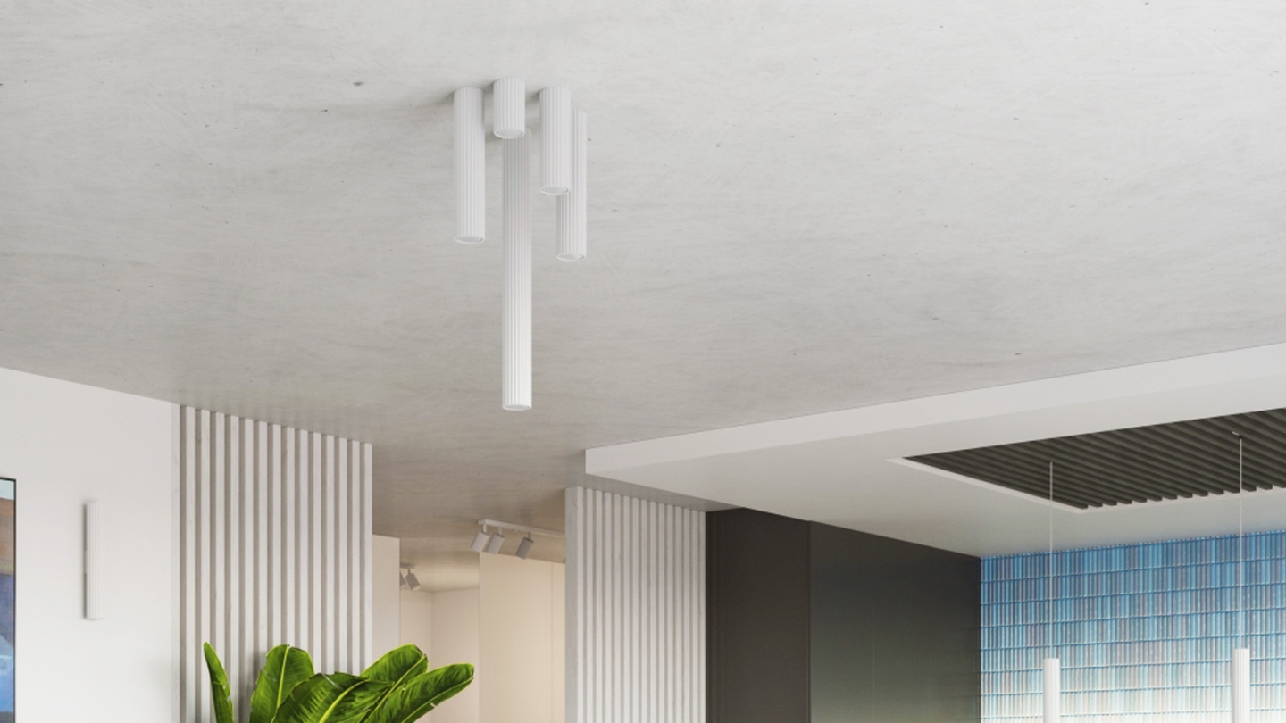 Plafonnier en aluminium cannelé 30 cm blanc - Karbon Plafonnier en aluminium cannelé 30 cm blanc - Karbon