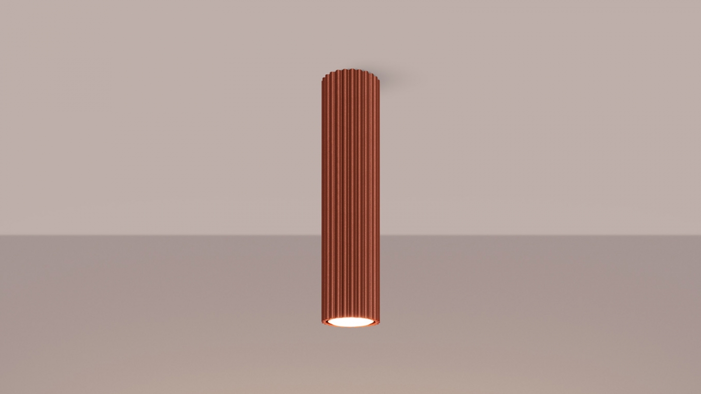 Plafonnier en aluminium cannelé 30 cm terracotta - Karbon Plafonnier en aluminium cannelé 30 cm terracotta - Karbon