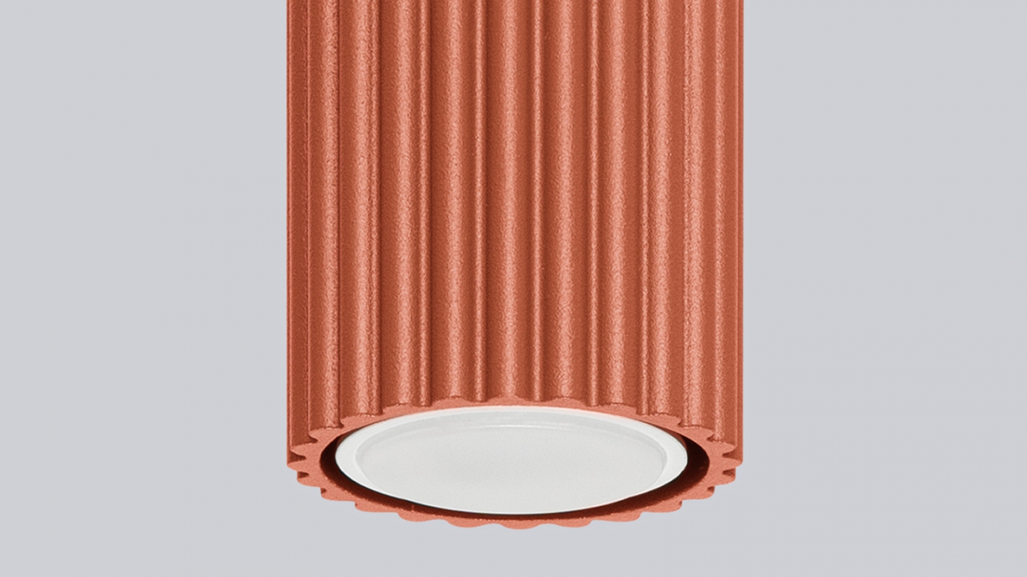 Plafonnier en aluminium cannelé 30 cm terracotta - Karbon Plafonnier en aluminium cannelé 30 cm terracotta - Karbon