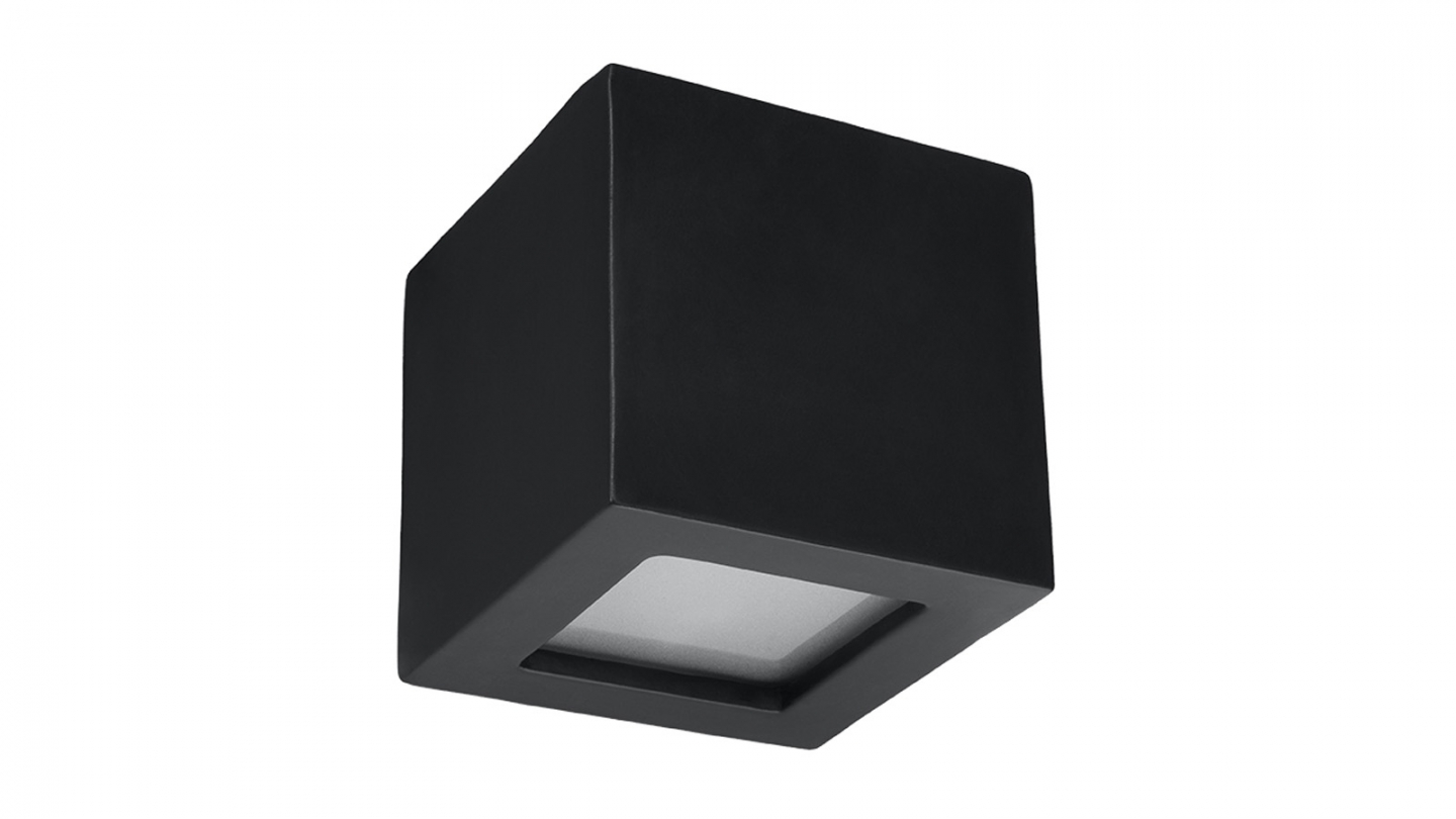 Applique cubique en céramique noire - Leo
