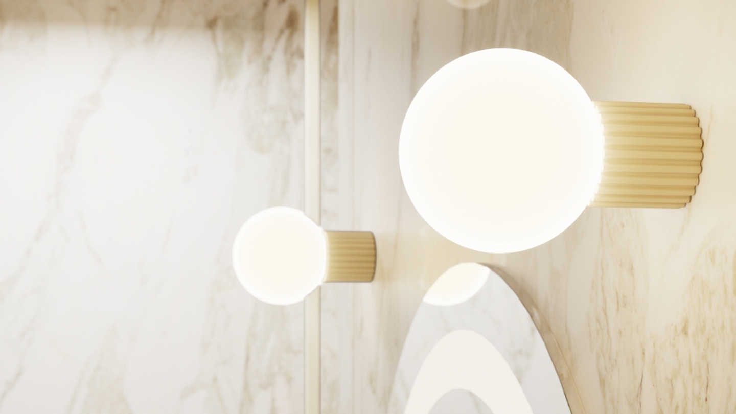 Applique en aluminium cannelé beige - Halo