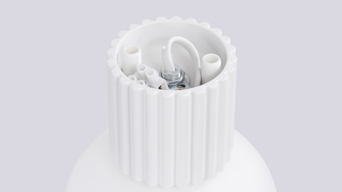 Applique en aluminium cannelé blanc - Halo