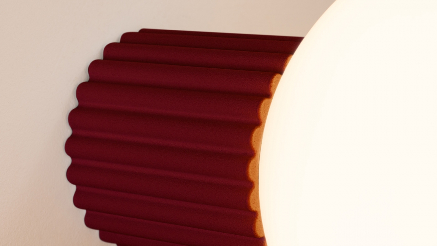 Applique en aluminium cannelé bordeaux - Halo