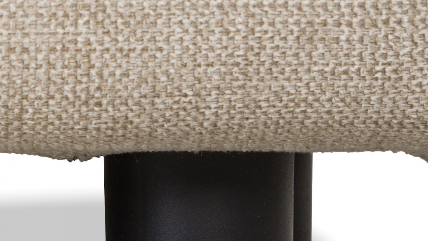 Canapé convertible 3 places en tissu beige - Sacha