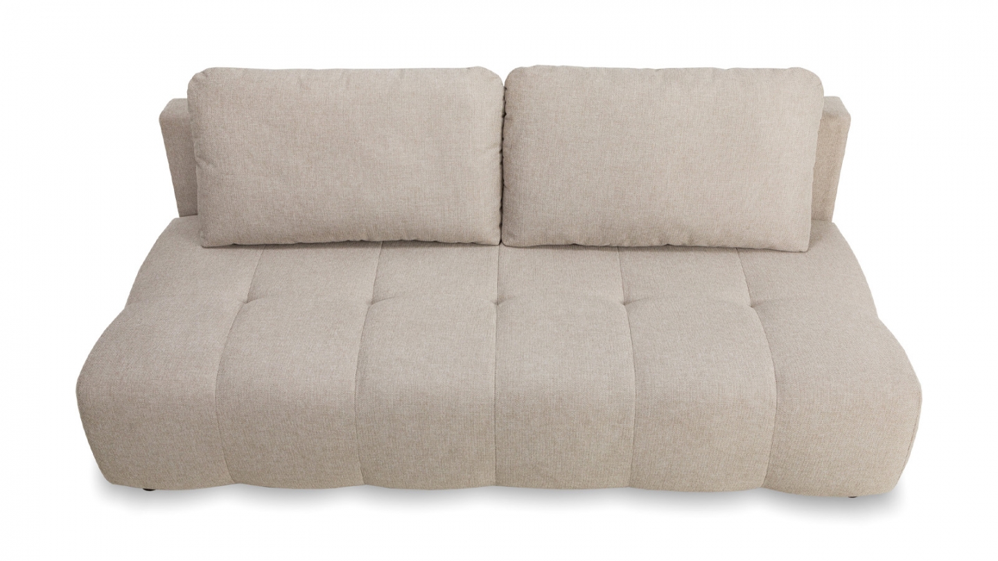 Canapé convertible 3 places en tissu beige - Sacha