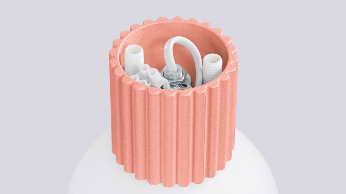 Applique en aluminium cannelé pêche - Halo