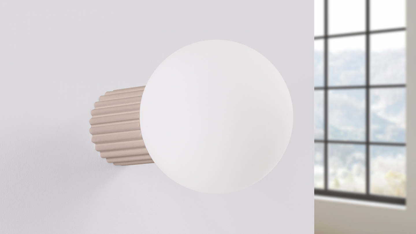Applique en aluminium cannelé taupe - Halo