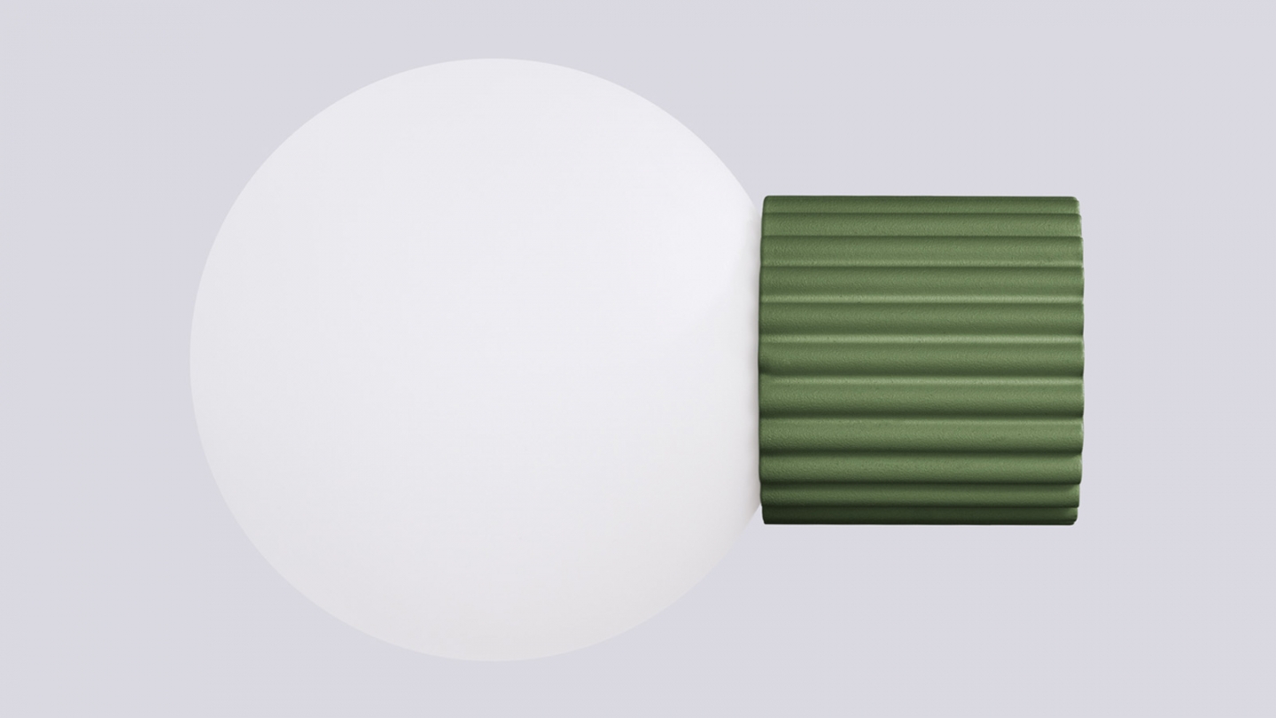 Applique en aluminium cannelé vert olive - Halo